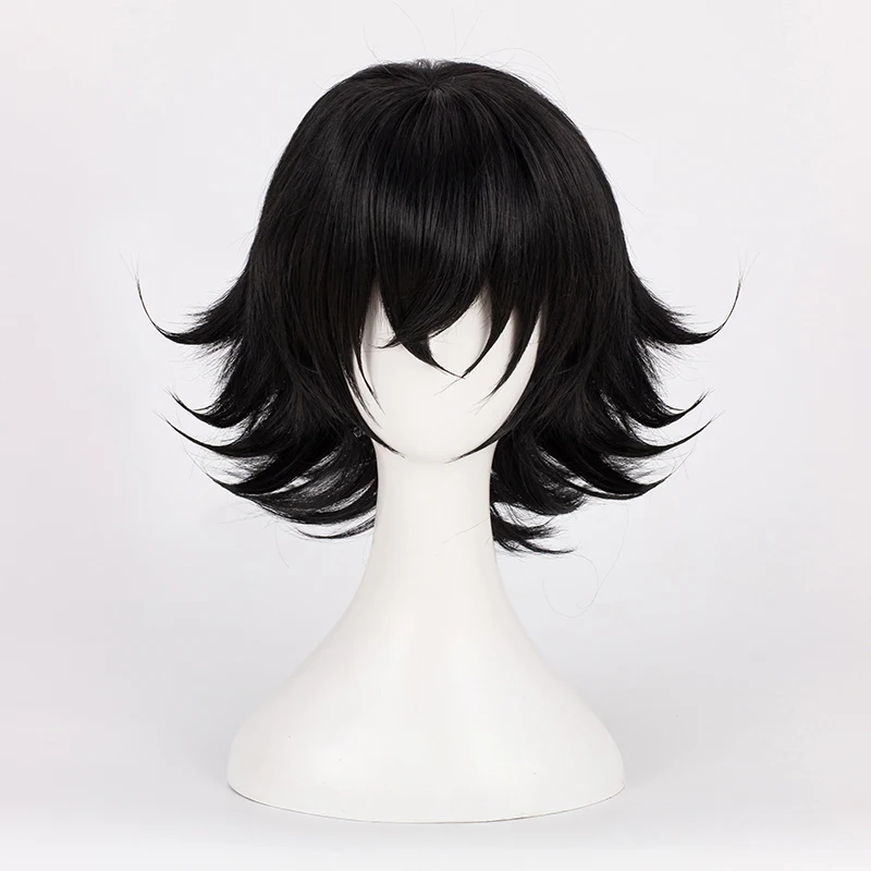 

Anime High-Rise Invasion Cosplay Tenkuu Shinpan Wigs Sniper Mask Black Heat Resistant Synthetic Hair Cosplay Wig + Wig Cap