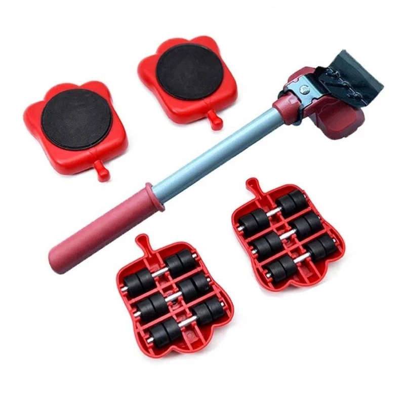 Heavy Duty Furniture Lifter Transport Tool Furniture Mover set 4 Move Roller 1 Wheel Bar for Lifting Moving Furniture Helper