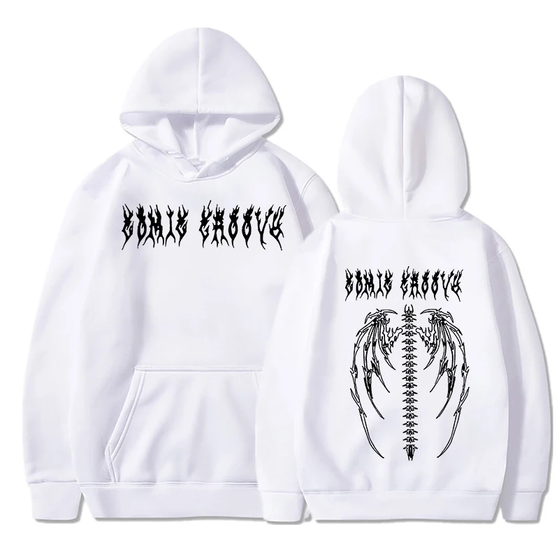 Streetwear Harajuku Hoodie Y2K Tops Men Women Retro Gothic Oversized Hood Punk Anime Print Hoodie Zipper Street Sweatshirts