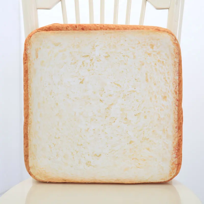 40*40CM Home Bakery Shop Decoration Creative Toasted Bread Pillow Plush Toy Cute Soft White Bread Cushion Birthday Gift