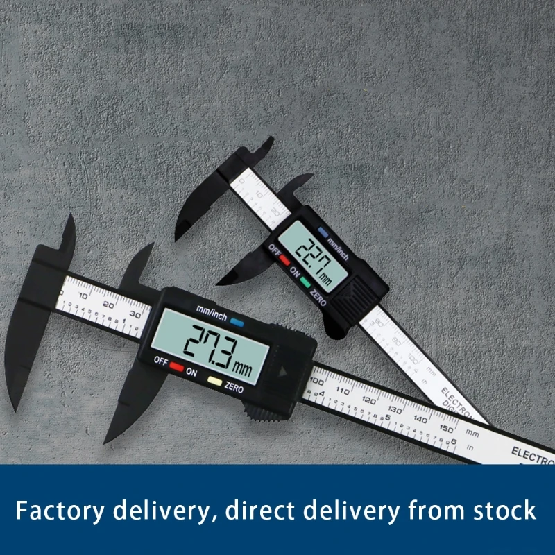 Electronic Digital Vernier Micrometer Caliper Measuring Tool PVC Large LCD Screen 100mm/150mm Inch Metric