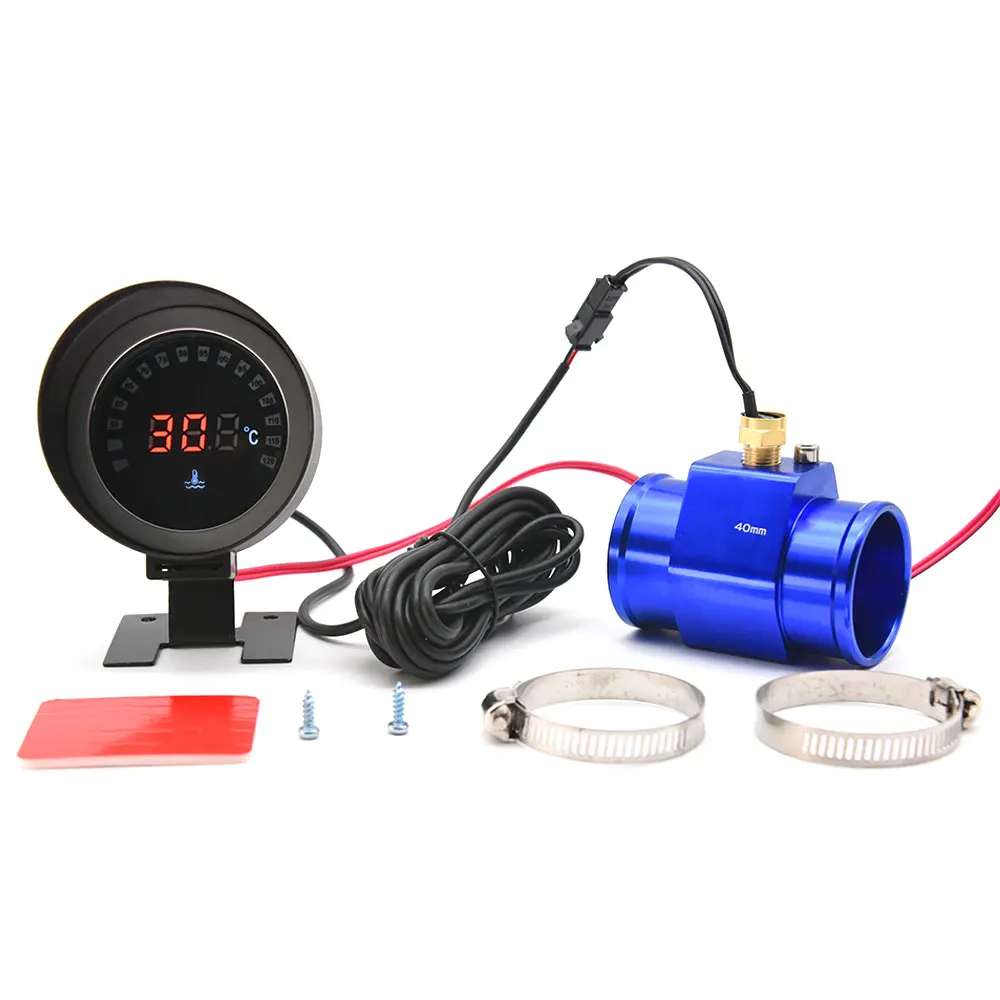 Water Temp Gauge With Temperature Sensor 10mm LCD Digital Adaptor Joint Pipe Sensor Radiator For Motorcycle Truck Meter