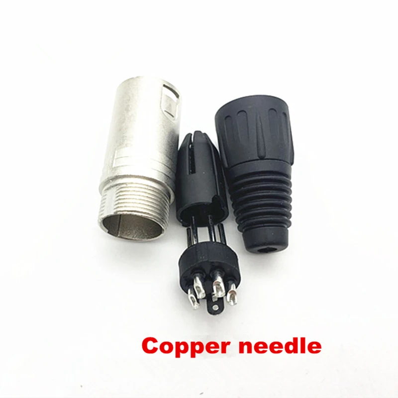 1pcs 고품질 4 핀 5Pin 구리 바늘 실버 도금 오디오 XLR 어댑터 여성/남성 5 콜 마이크 커넥터 플러그 어댑터