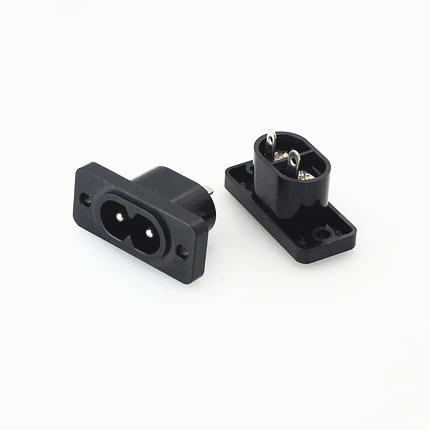 10 szt. IEC320 C8 czarny 2 terminal wtyczka zasilania gniazdo wlotowe AC 250 V 2,5 A gniazdo przełącznika