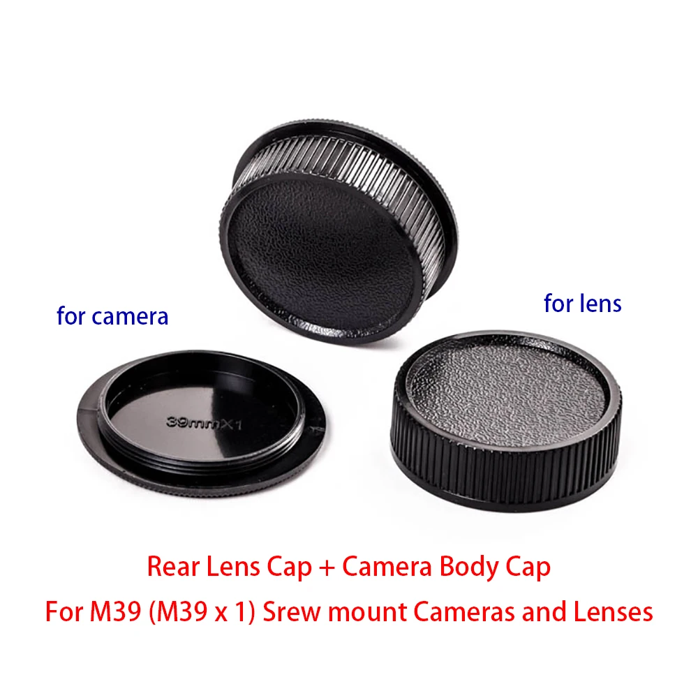 For M39 (M39 x 1) Srew mount Cameras and Lenses , Rear Lens Cap + Camera Body Cap Set