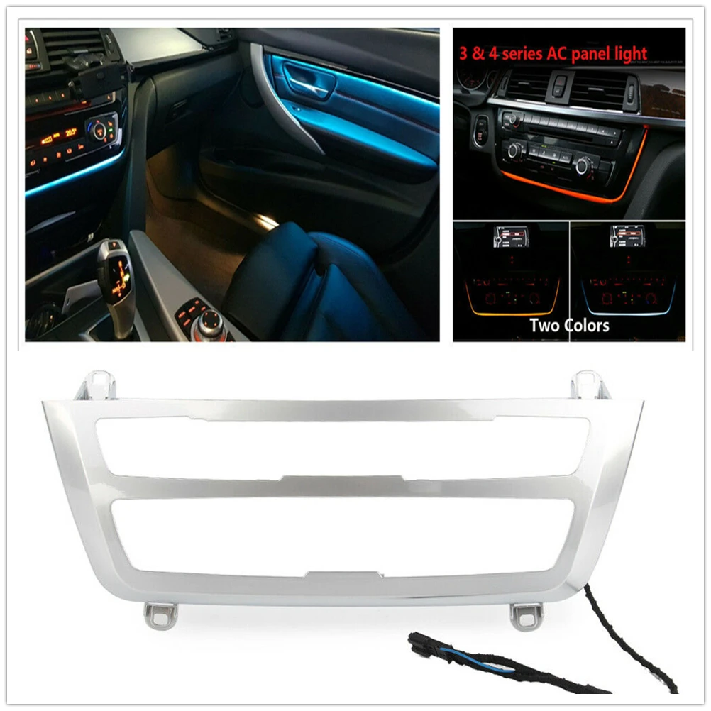 

For BMW 3/4 Series F30 F31 F32 F33 F36 3GT M3 M4 LCI Radio LED Dashboard Center Console A/C Panel Light Dash Frame Lamp Strip