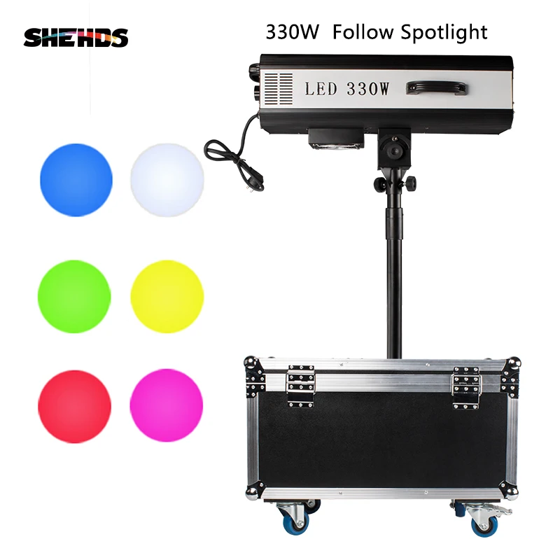 led follow spot light com suporte flight case siga tracker fresnel para casamento performance teatro 330w 01