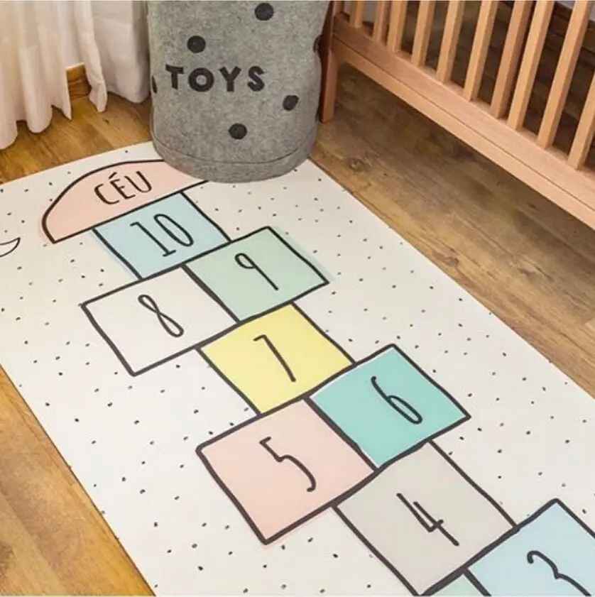 

Nordic Style Children's Digital Checkers Game Mat Baby Crawling Mat Home Floor Carpet Kindergarten Photography Studio Props