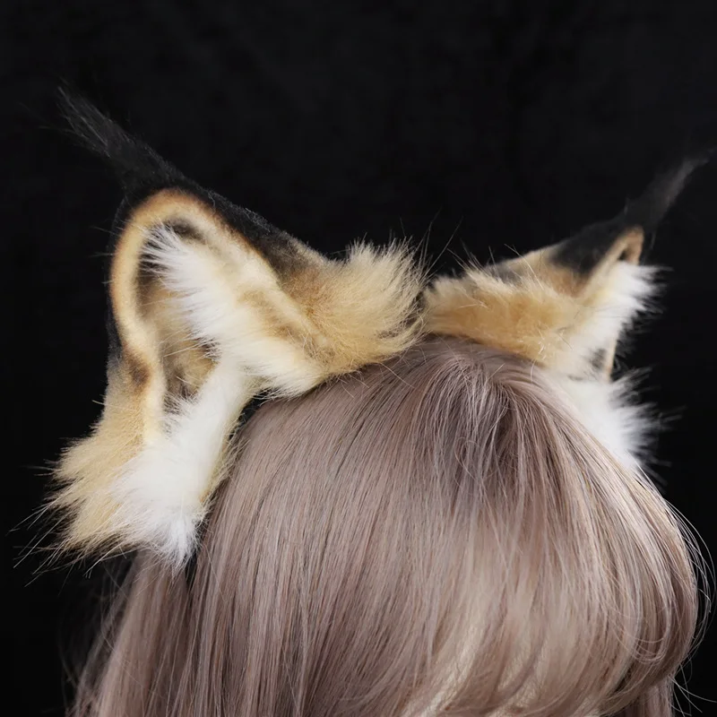 New Hand-made Work Beast Lynx Ears Hairband Hairhoop Headwear Custom Made For Coapy Costume Accessories