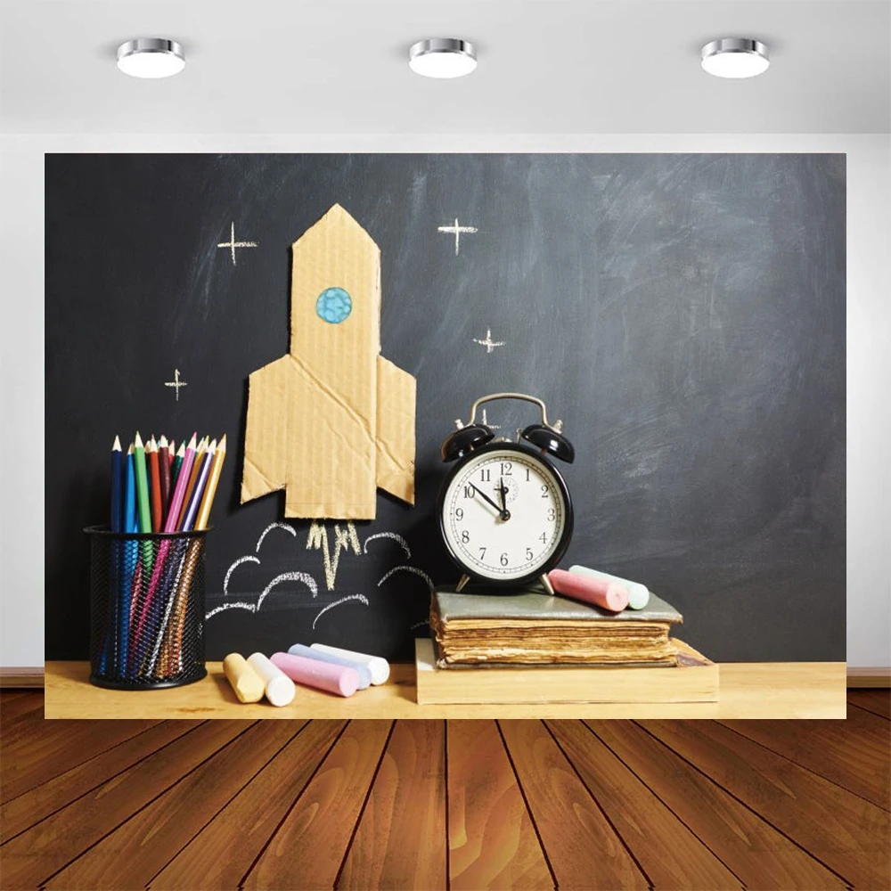 Yeele Children Photography Blackboard Pen Holder Book Backdrop Students Back to School Party Background Photo Studio Photophone