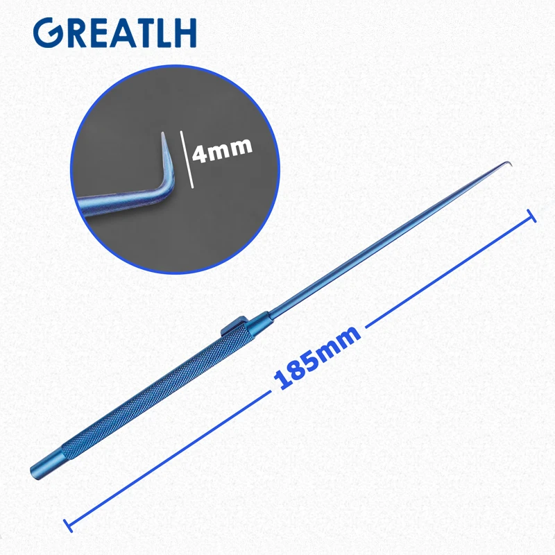 Krayenbuhl Micro Nerve and Vessel Hook 1.0mm Diameter Hook Depth 3.8mm Probe Pointed Large 18.5cm