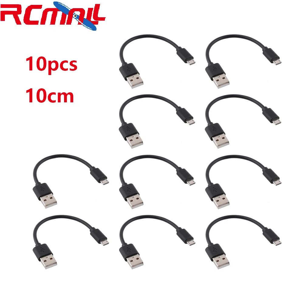 RCmall 10Pcs TPE Micro USB Cable OD 3.8mm 10cm Length for Micro:bit Microbit Board