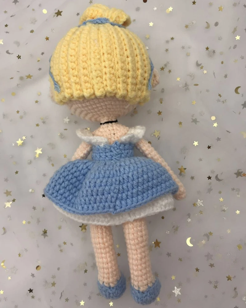 Knitting Dolls Hand Cinderella Snow White princess doll Dolls Crochet Yarn  Handmade Knitted Toy finished Knit FabricToy present