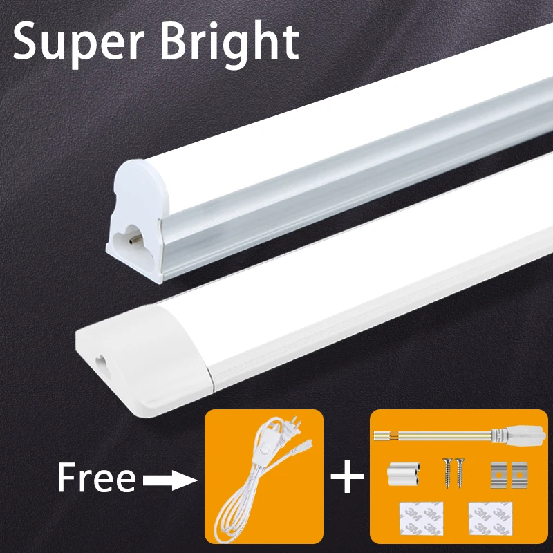 fluorescente led tube light iluminacao domestica luzes de barra cozinha sob o armario lampadas de parede t8 t5 220v 10 w 20w 30 cm 50 cm 60cm 01