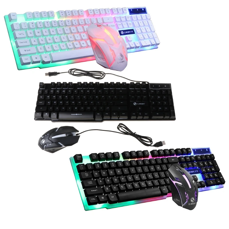 

GTX300 USB 104 Keys RGB Backlight Ergonomic Gaming Mouse Keyboard Combos Set HX6A