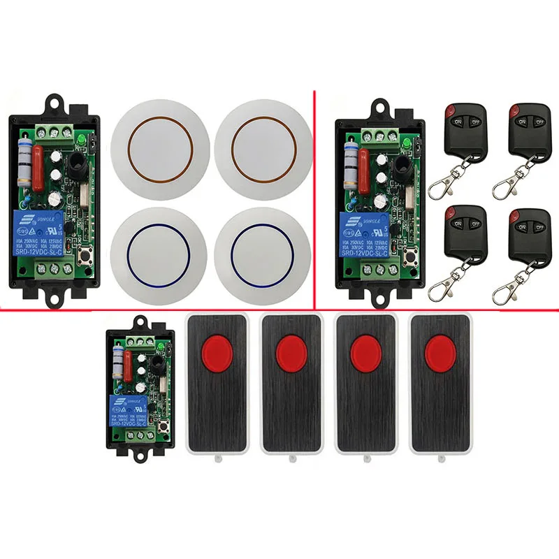 AC 220V 1CH Relay Wireless Remote Switch System Remote Control Switch 10A Receiver + Waterproof Transmitter 315Mhz/433Mhz