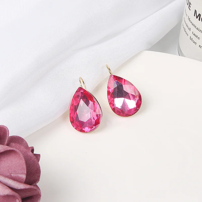 MWSONYA 2020 Korean Fashion Colorful Waterdrop Crystal Dangle Earrings For Women Girl Elegant Hook Simpple Jewelry Gifts