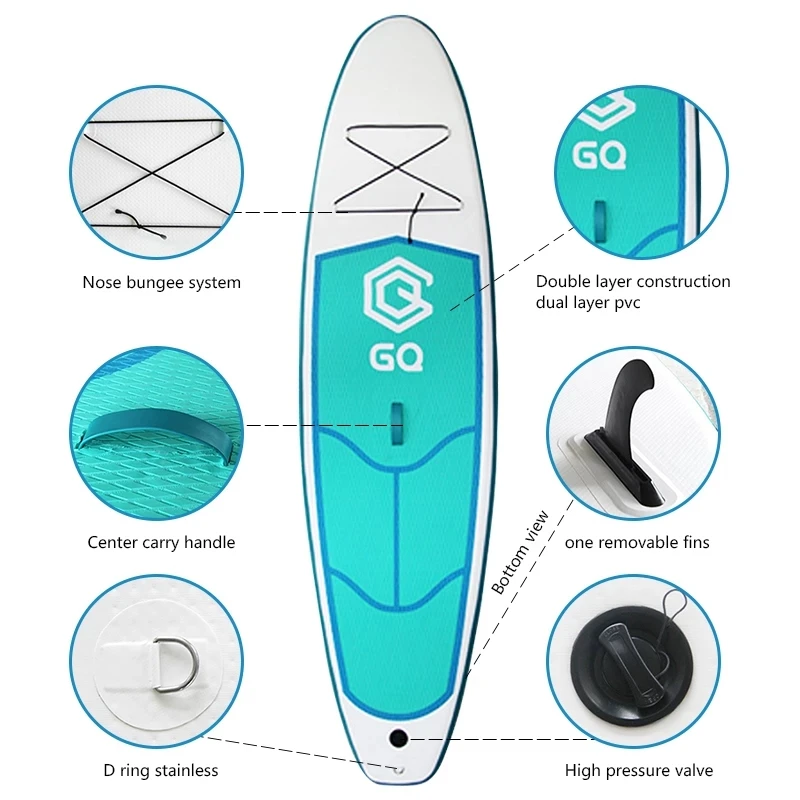 GQ GQ290 SUP Selancar Tiup Dayung Kitesurf Yoga Hiburan Berdiri Papan Dayung Selancar Kayak Perahu Nelayan Efoil Fins290cm