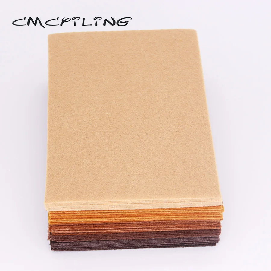 CMCYILING Brown feltro 1 MM spessore panno in poliestere per fai da te cucito artigianato Scrapbook, fogli non tessuti 40 pz/lotto 10CMX15CM