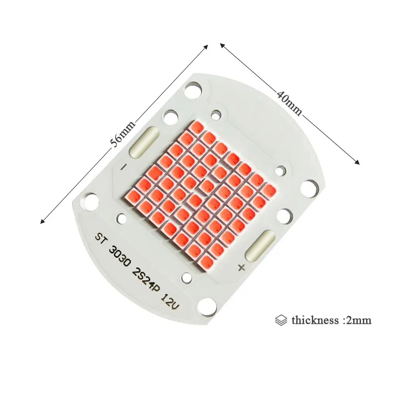 Imagem -06 - Chip Led Full Spectrum Plant Growing Hidroponia de Estufa 50w 3030 Pcba Diodo Cob 30v Pcs por Lote