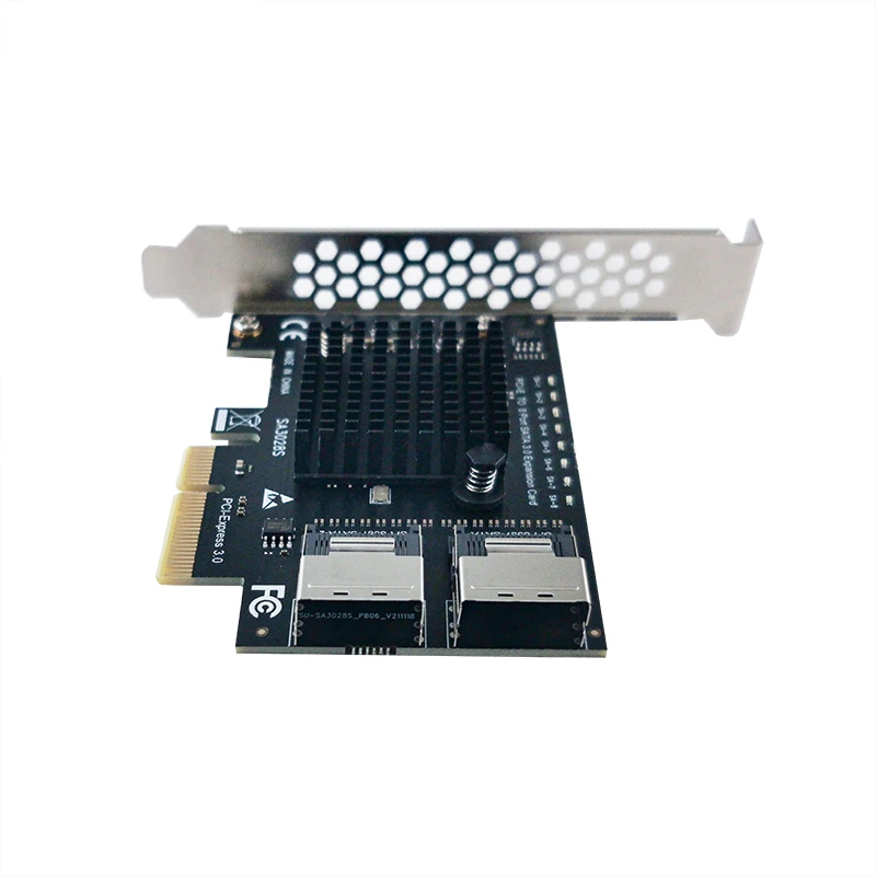 Carte d'extension adaptateur de puce, 8 ports SATA 3.0 SFF8087 PCIe 3.0 X4 vers Mini SAS PCIe vers SFF 8087 SFF-8087 SATA 3 ASM1166