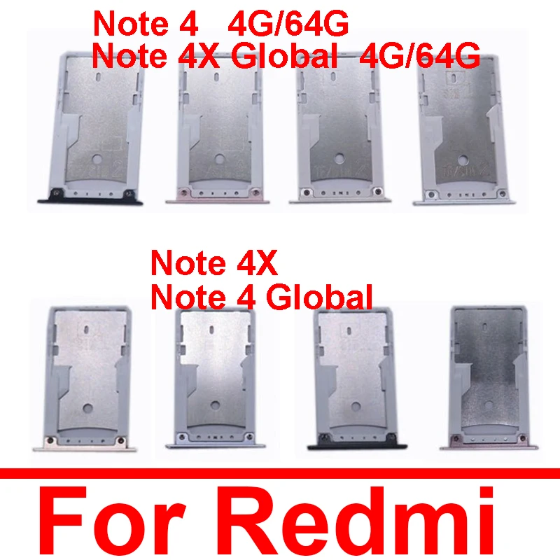 

Sim Card Memory Card Slot Tray Holder For Xiaomi Redmi Note 4 4X Global 4G 64G Sim Card Adapter Cell Phone Replacement Parts