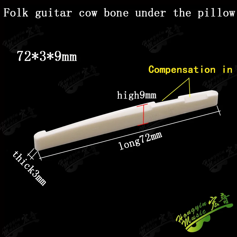 1 SET Ox bone 6 String Guitar Bridge Saddles Part For Folk Acoustic Guitar single saddle 72mm 74mm 76mm 80 100mm 43mm nut blank