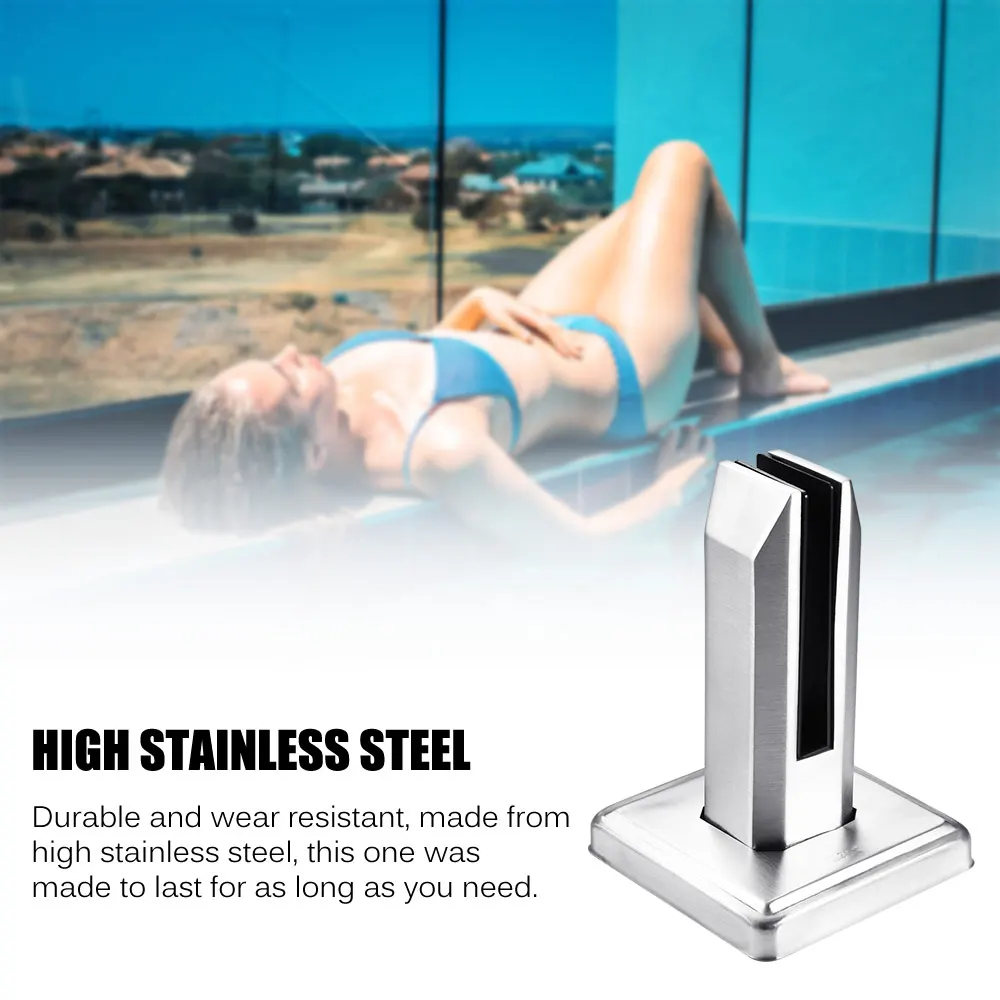 Stainless Steel Square Glass Spigots Pool Fence Spigot Clamp Home Garden Stairs Balustrade Railing Balcony Glass Floor Clamp