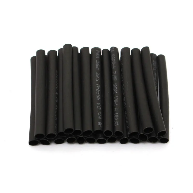 127 Stks/partij Thermoresistant Buis Krimpfolie 2:1 Black Krimpkous Set Draad Kabel Polyolefine Wrap Tubing