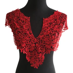 red fashion style Craft Floral Embroidered Decorated Lace Collar Flower and Lace Applique Trim Lace Fabric Sewing Supplies YL789