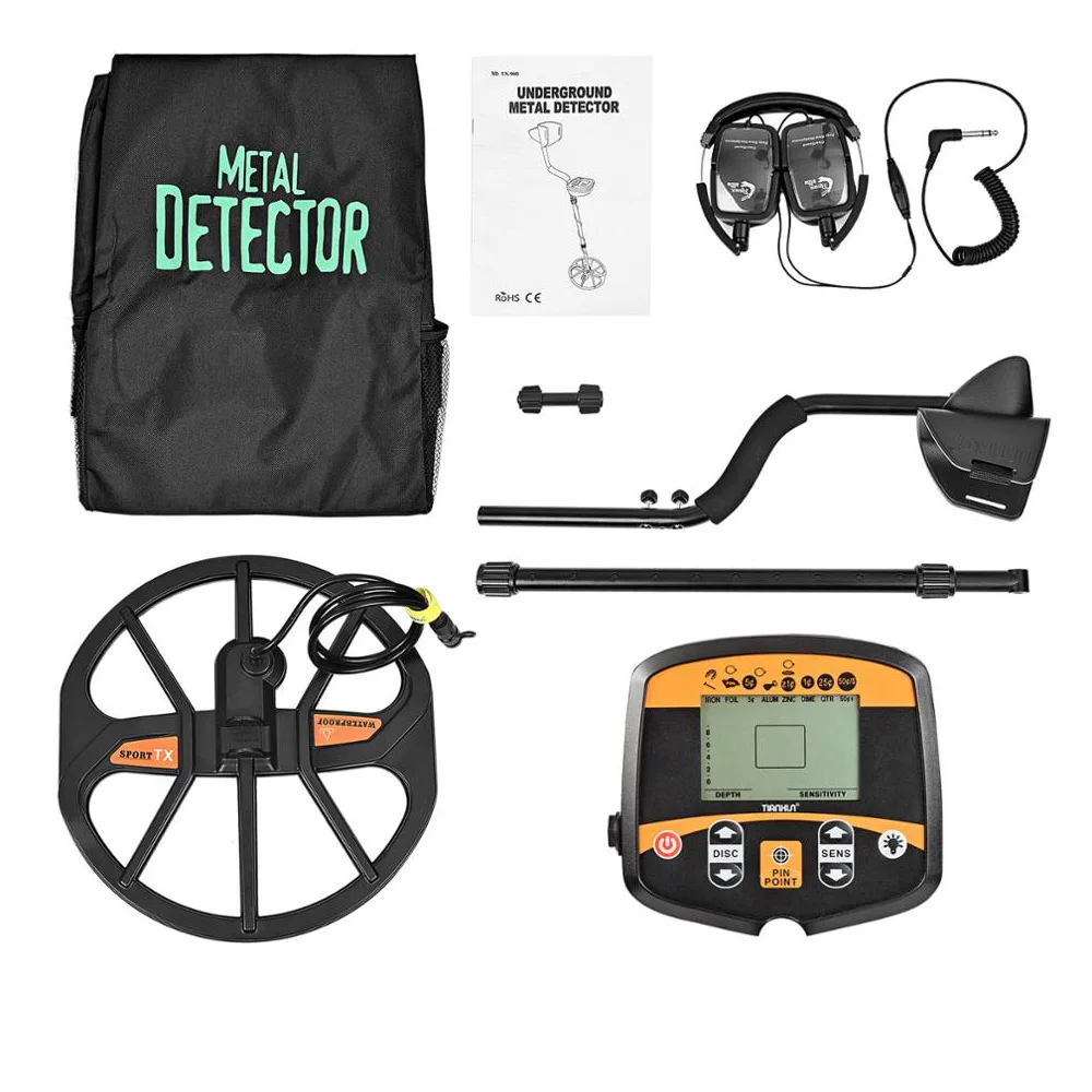 Imagem -02 - Detector de Metais Subterrâneo Profissional com Lanterna Led Pinpointer Ouro Caçador de Tesouros Alta Profundidade Tx960 25 m