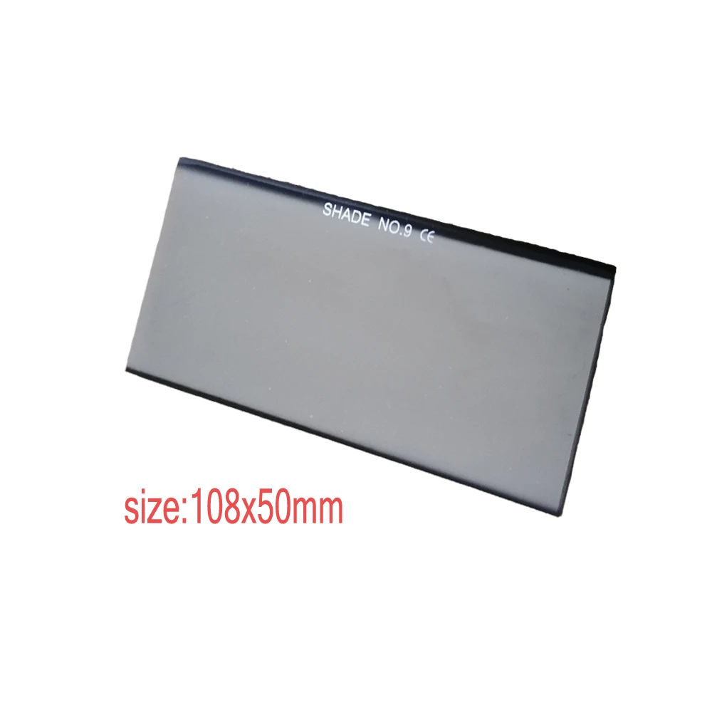 1 lente de filtro de vidrio 108x50mm gafas de soldadura por arco negro plata revestimiento dorado Mig Tig, Mag DIN9, 10,11,12,13