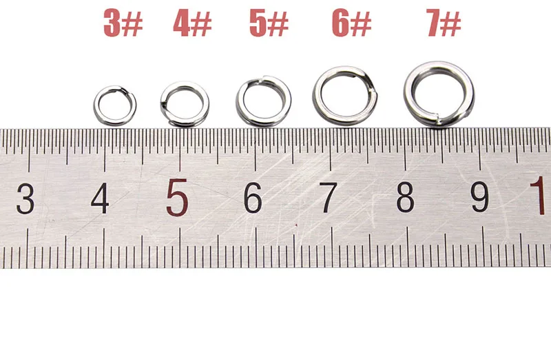 50Pcs/bag Fishing Connector Stainless Steel Split Ring Heavy Duty Fishing Double Ring Connector Fishing Accessories