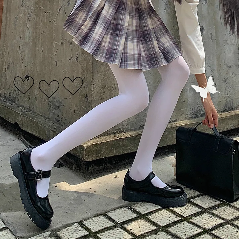 White Tights 2021 Lolita School Girl Warm Velvet Stockings Adorable Kawaii Student Cosplay Thigh High Pantyhose Party Club Wear