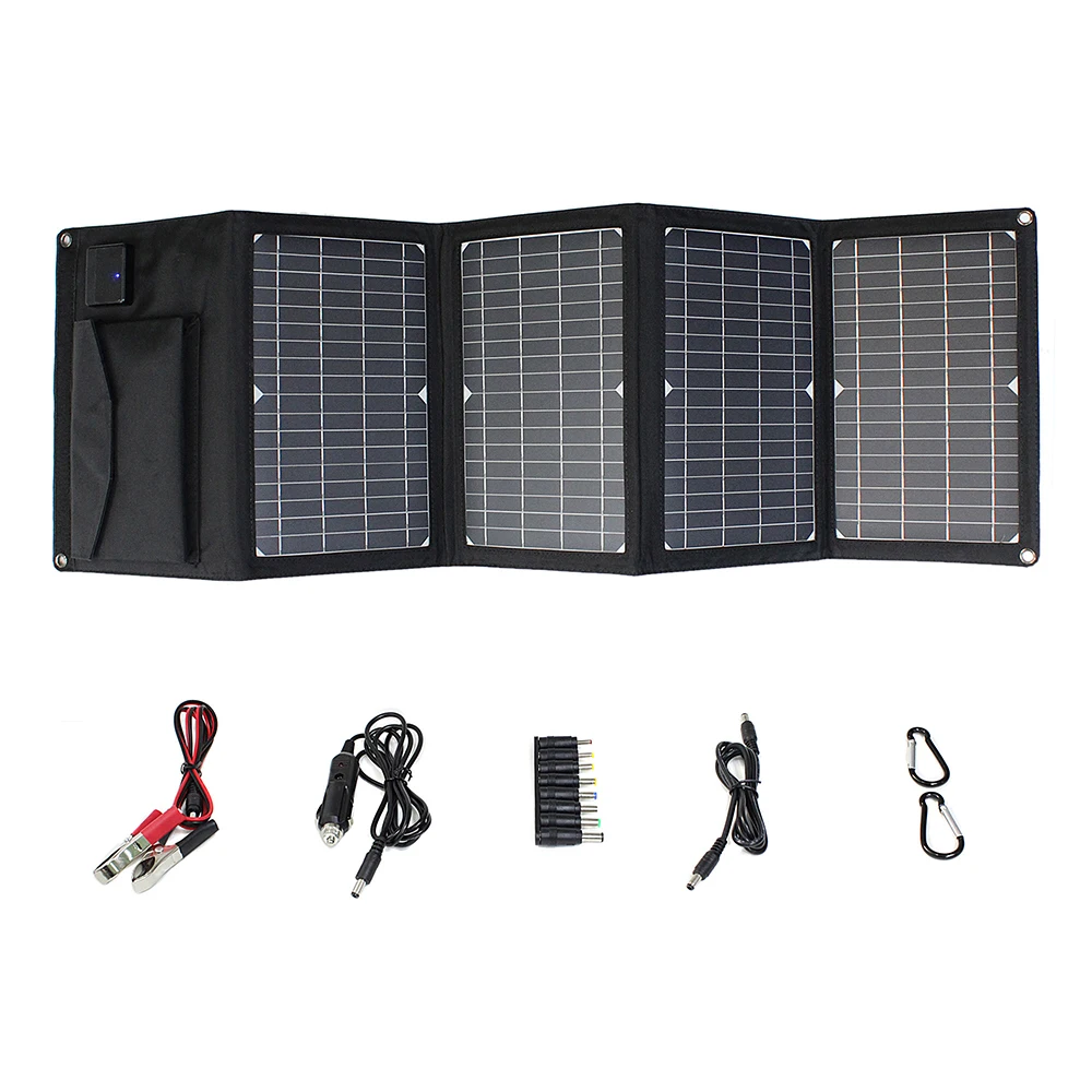 18V 28W Foldable Solar Panel USB Waterproof Portable Monocrystalline Outdoor Solar Charger for 12V Battery/Mobile/Power Bank