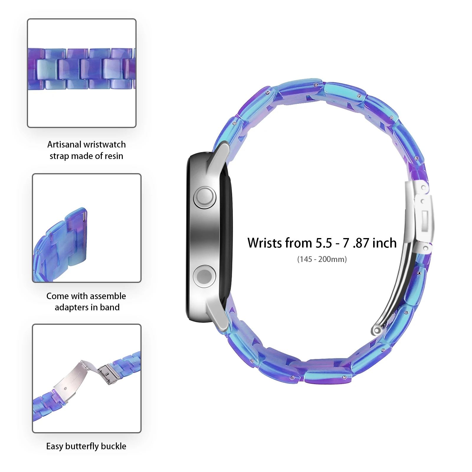 삼성 갤럭시 워치 3 41 액티브 2 40 44 20mm, 레진 시계 밴드, 기어 S2, 화웨이 GT2, 42 교체용 손목 밴드