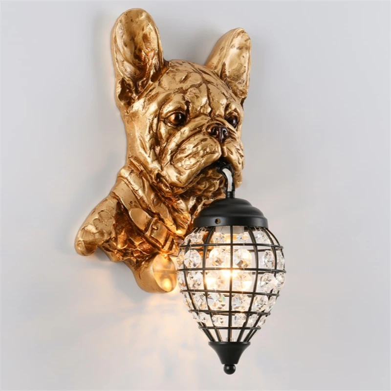 Lucky elephant wall lamp American retro animal head wall light decor living room background wall study room Bedroom Bedside lamp