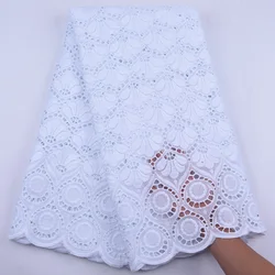 Latest Design 100% Cotton African Lace Fabric 2023 High Quality Lace Pure White Nigerian Swiss Voile Lace In Switzerland S1944