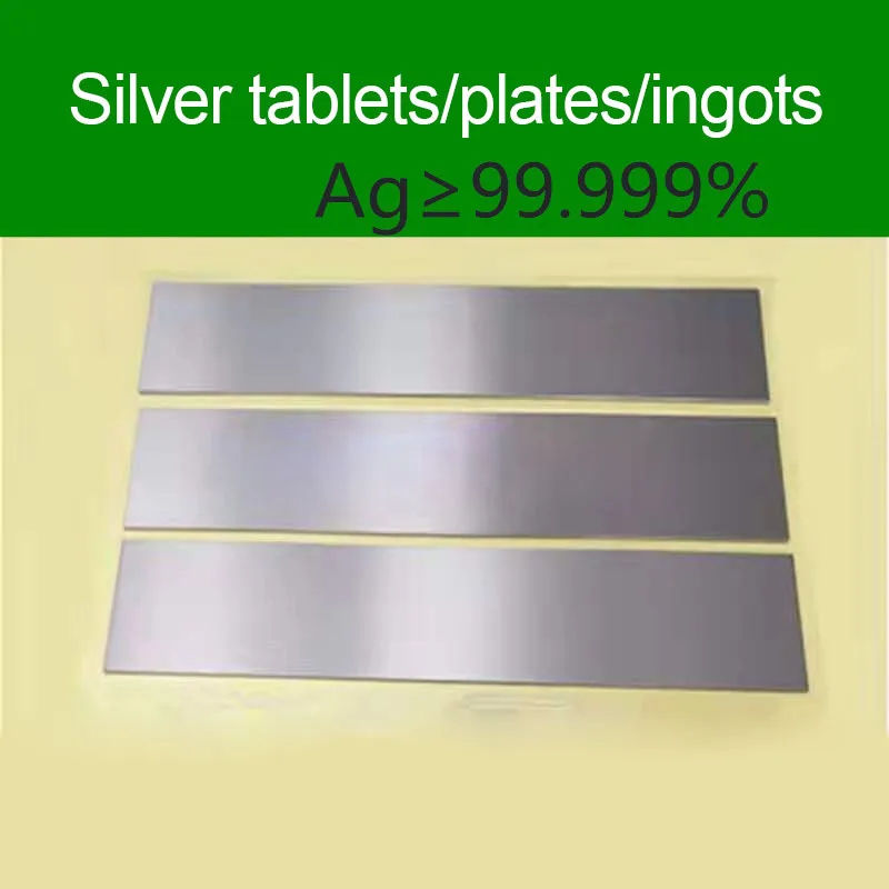 Customized Pure Silver Piece Silver Foil Silver Plate Silver Ag99.99percent Thickness 0.1 Mm-10 Mm Special Scientific Research