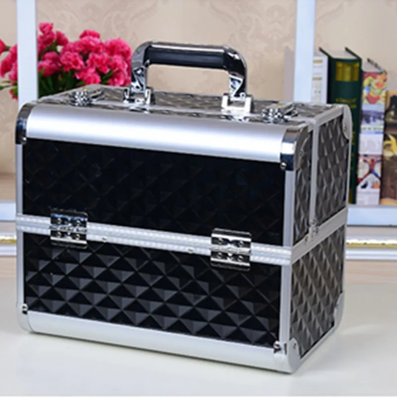 Professional Cosmetic case Portable Large Capacity make up bags  hand-held Fashion Cosmetic Bag Multilayer Storage beauty box