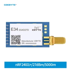 nRF24L01+ 27dBm 5km ISM2.4GHz Ebyte E34-2G4D27D Full Duplex High-Speed Transmission GFSK DIY Wireless Transceiver and Receiver