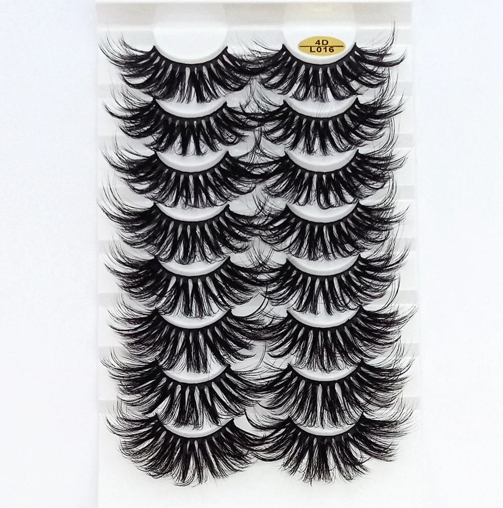HBZGTLAD 8 Paare 25 mm lange 3D-Nerzwimpern, natürliche, lange, künstliche Wimpern, dramatisches Volumen, falsche Wimpern, Make-up-Verlängerungswimpern – Detail 28