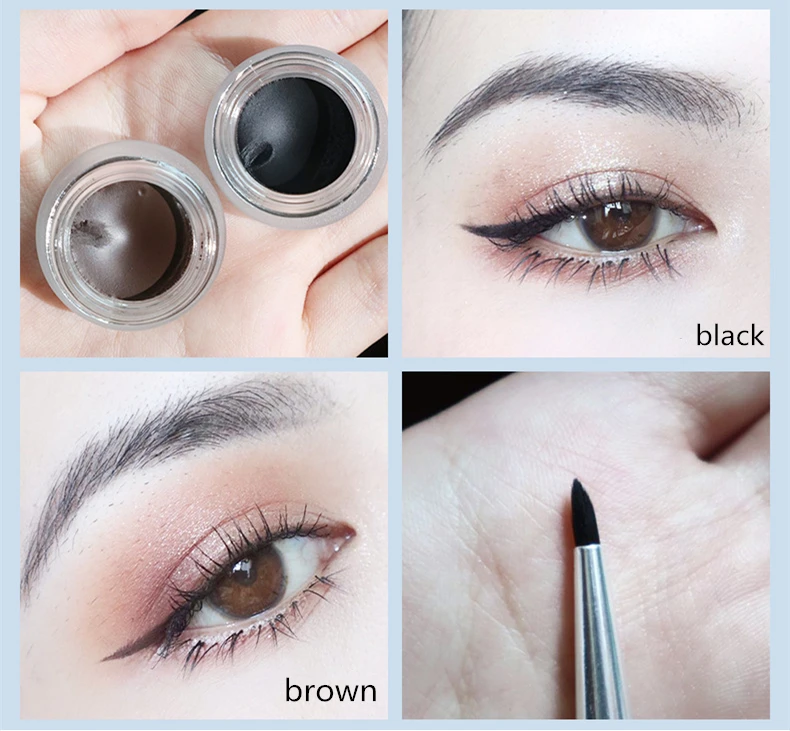 Judydoll Brand Black Brown Eyeliner Gel Waterproof 24 Hours Long Lasting Eye Makeup Smooth Eye Liner With Eyeliner Brush view 6