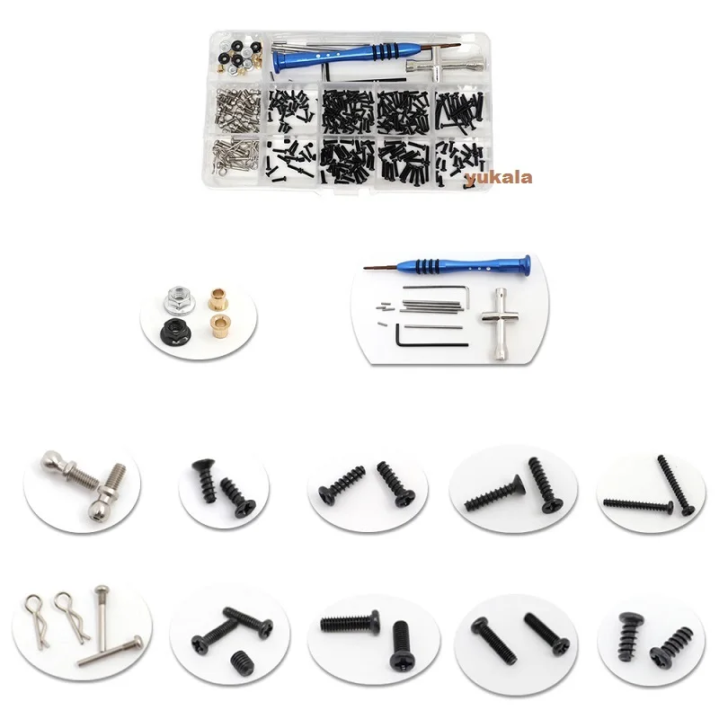 WLtoys 1/18 1:18 A949 A959 A969 A979 K929 RC 자동차 수정 액세서리 L388 용 새 수리 나사 도구 상자 키트 세트