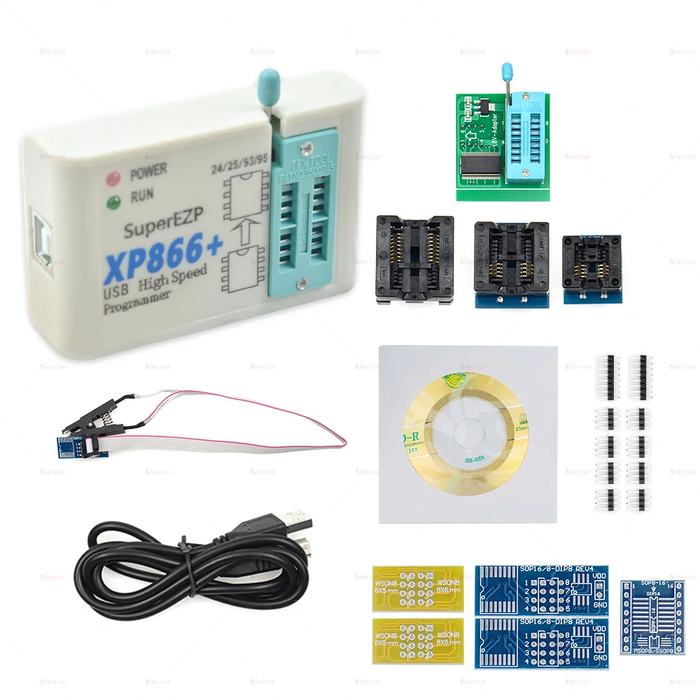 XP866 CH554T USB SPI Programmer +10 Adapter Support 24 25 93 95 EEPROM Flash Bios Faster Than EZP2019 EZP2023 High Compiler