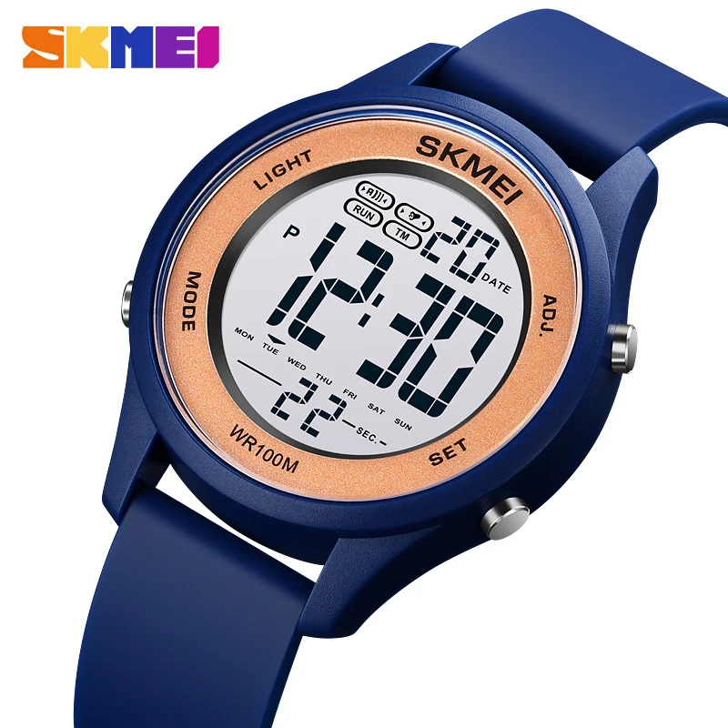 SKMEI Fashion Sport Watch 50m Waterproof Wristwatch Soft Silicone Digital Watch Outdoor Shockproof Multifunction Male Clock