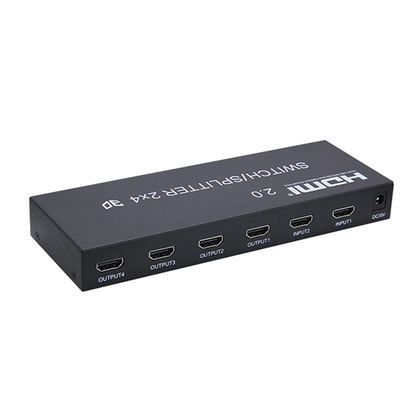 2x4 HDMI 2.0 Switch Splitter 4K HDMI Switch/Splitter SPDIF Audio Support 4K/60Hz and can downscaling output for 4K and 1080P