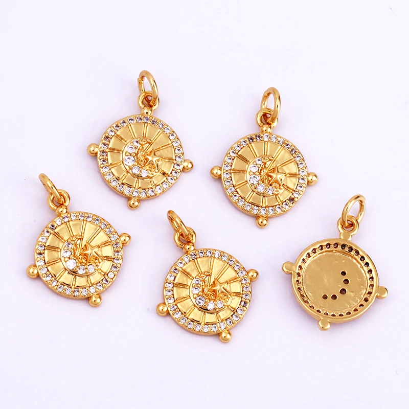 Löwenzahn Erde Stern Herz Hand Zirkonia CZ gepflastert Charm, 18K echt vergoldet Farbe, Handwerk Schmuckzubehör L87 – Detail 3