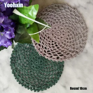 Lace Round Cotton Table Place Mat, Handmade Dish Pad, Crochet Cloth, Placemat Wedding, cup, mug, tea, coaster, kitchen, hot 8 Main Sales Place American Place - №7