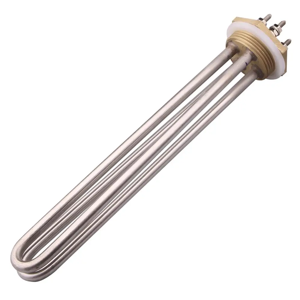 DN32 dernord ส่วนประกอบทำน้ำร้อนแบบรวม24V 900W และหน้าแปลนทองเหลือง OD42MM 3KW 230V SUS304ไฟฟ้า